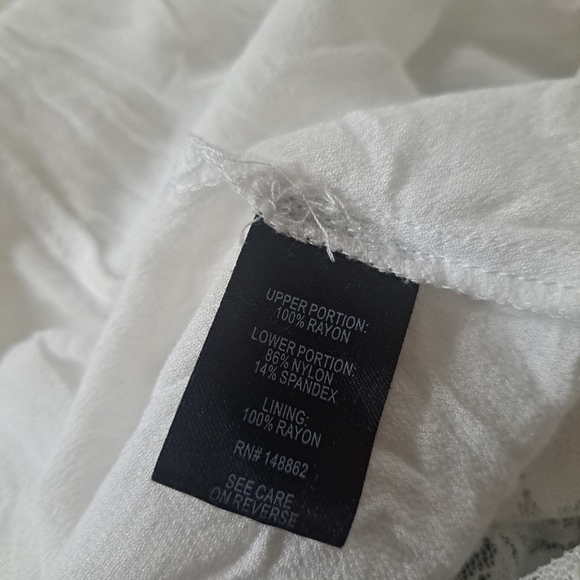 #039 Torrid 2 White Lace Shirred Skater Dress - Picture 7 of 7